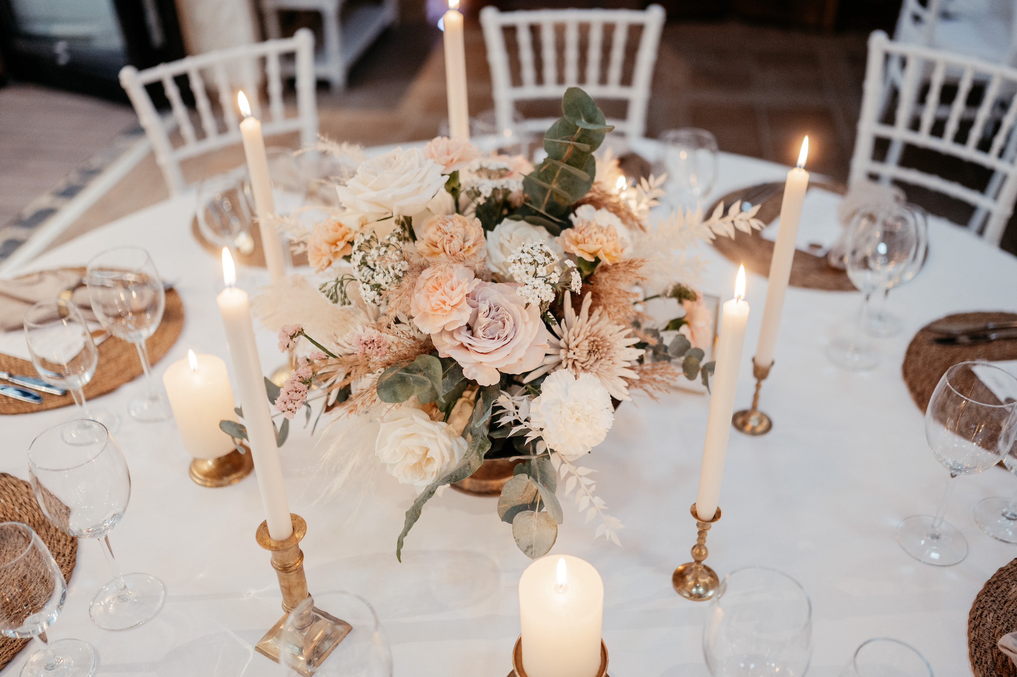 Tablesetting Hochzeit im Schloss Grünewald, Daniel Peulen Hochzeitsplaner