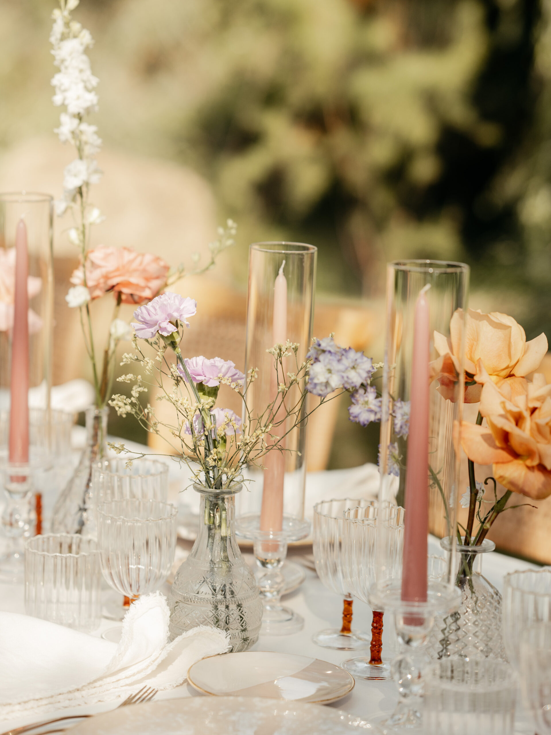 Tischdeko bei Hochzeit am Gardasee
